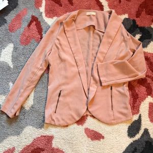 Blush colored lightweight blazer